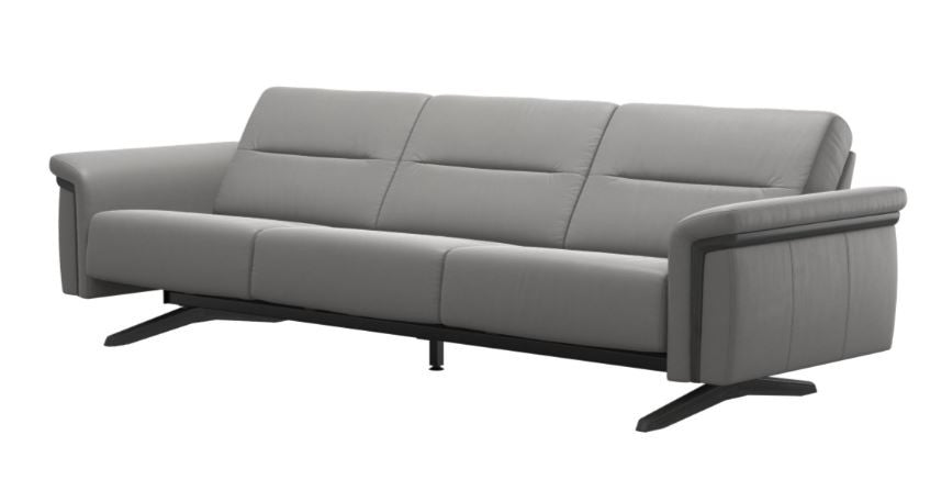 Stressless Stella 3 Seat Sofa with Wood Arms and Legs - Balance adapt