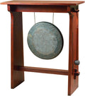 Gong on a wooden stand.