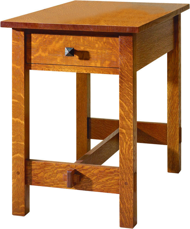 Wooden side table with a drawer.