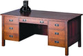 Stickley executive Wooden desk with multiple drawers.