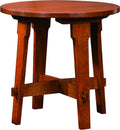Wooden round table with a white background