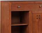 Stickley Highlands Entertainment Console, 66 inches, with two drawers and three doors.