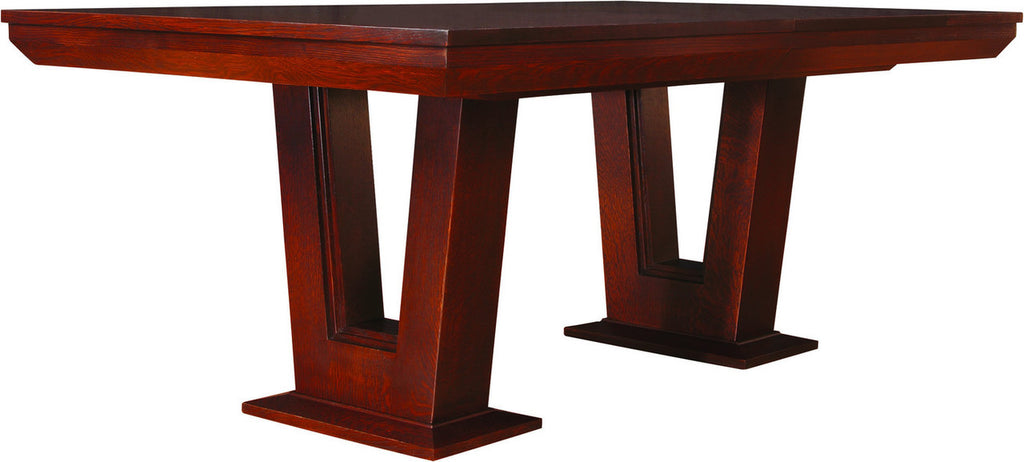 Wooden table with a dark finish on a white background