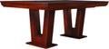 Wooden table with a dark finish on a white background