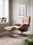 Stressless Mayfair Signature Base Chair and Ottoman