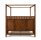 Back view of surrey hills bed with decorative top on a white background