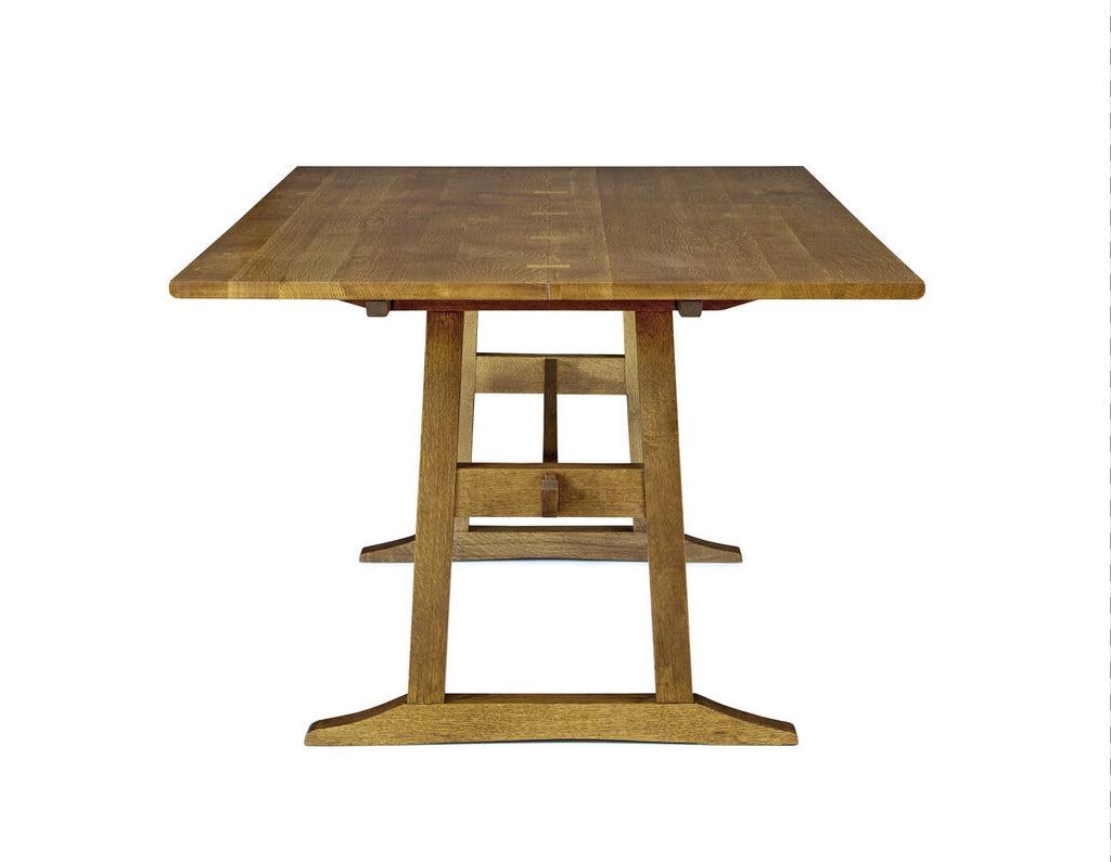 Wooden table on a white background