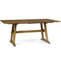 Wooden dining table on a white background
