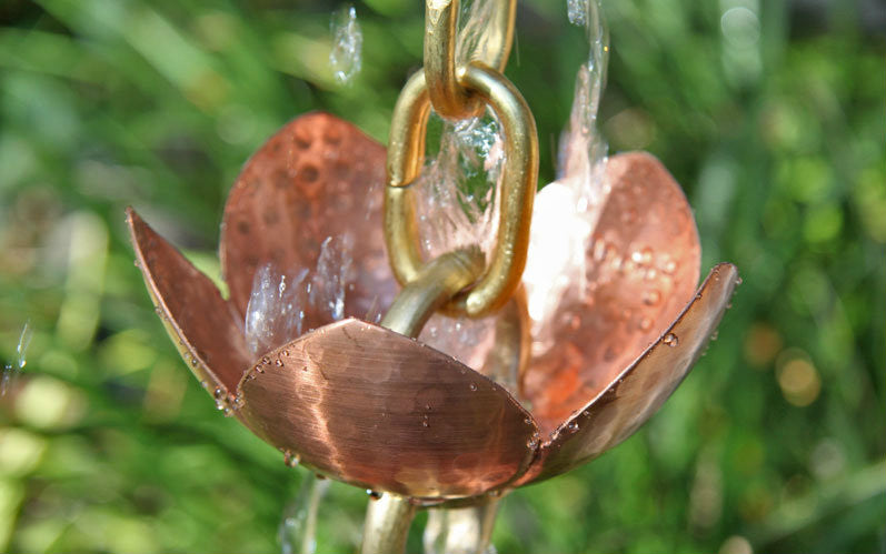 Tara Flower Copper and Brass Premium Rain Chain