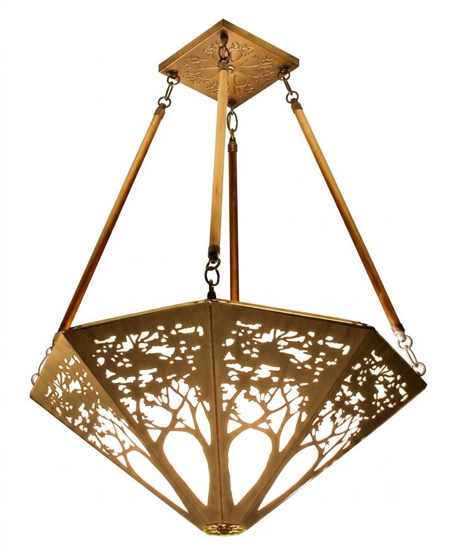James Mattson copper tree design chandelier