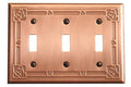 Bungalow Rose Triple Toggle Copper Switchplate