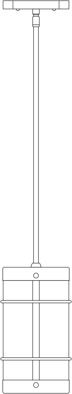 Line drawing of a stem hung light fixture.