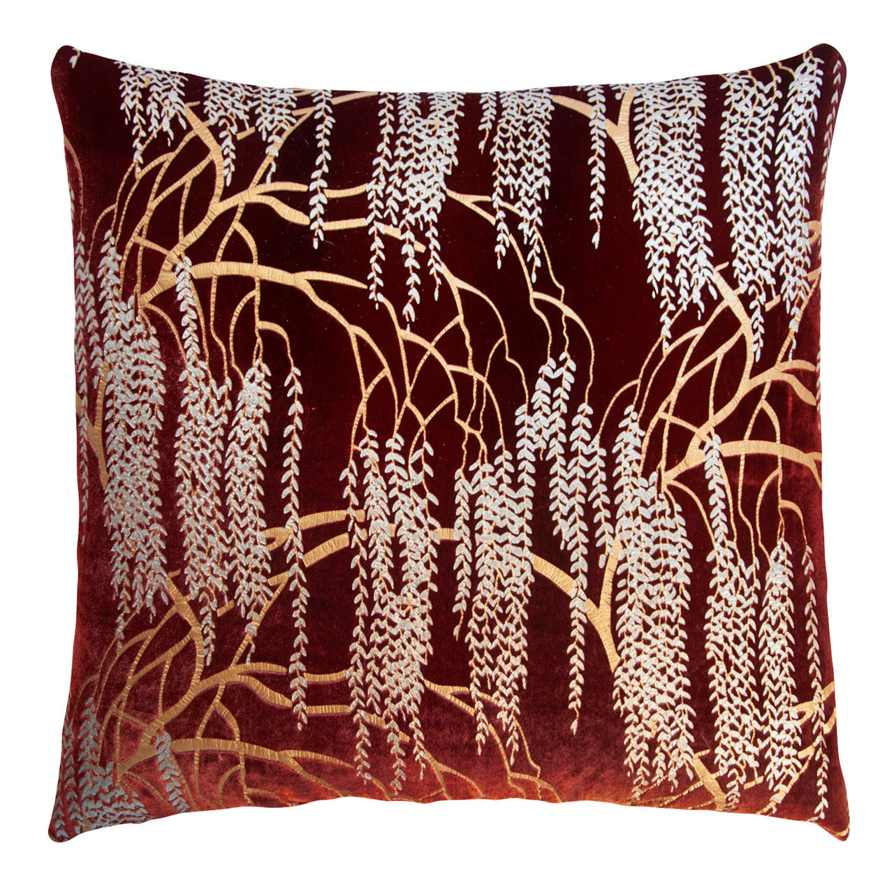 Willow Metallic Velvet Pillow By Kevin O'Brien Studio