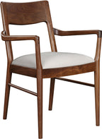 Stickley Walnut Grove Arm Chair with fabric seat. 