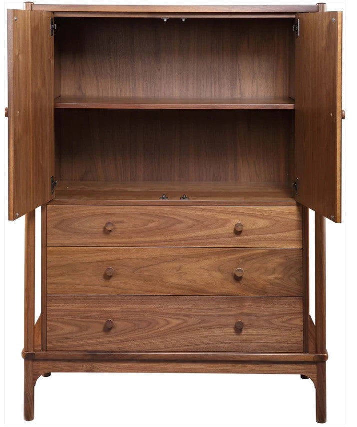 Walnut Grove Gentleman's Chest by Stickley opened