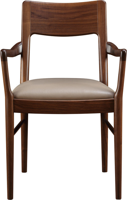 Stickley Walnut Grove Arm Chair with leather seat. 