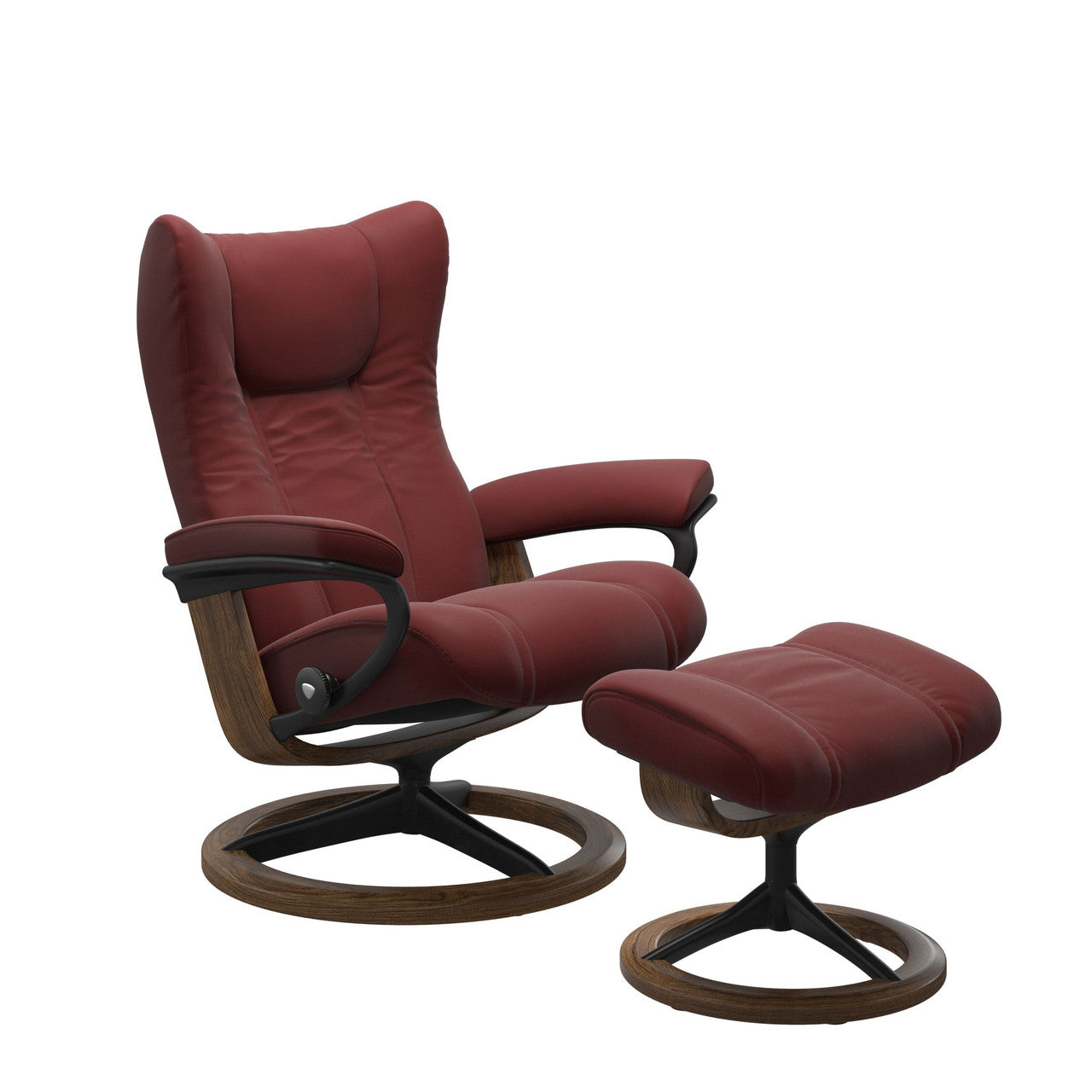 Stressless Wing Signature Base Chair and Ottoman