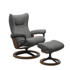 Stressless Wing Signature Base Chair and Ottoman