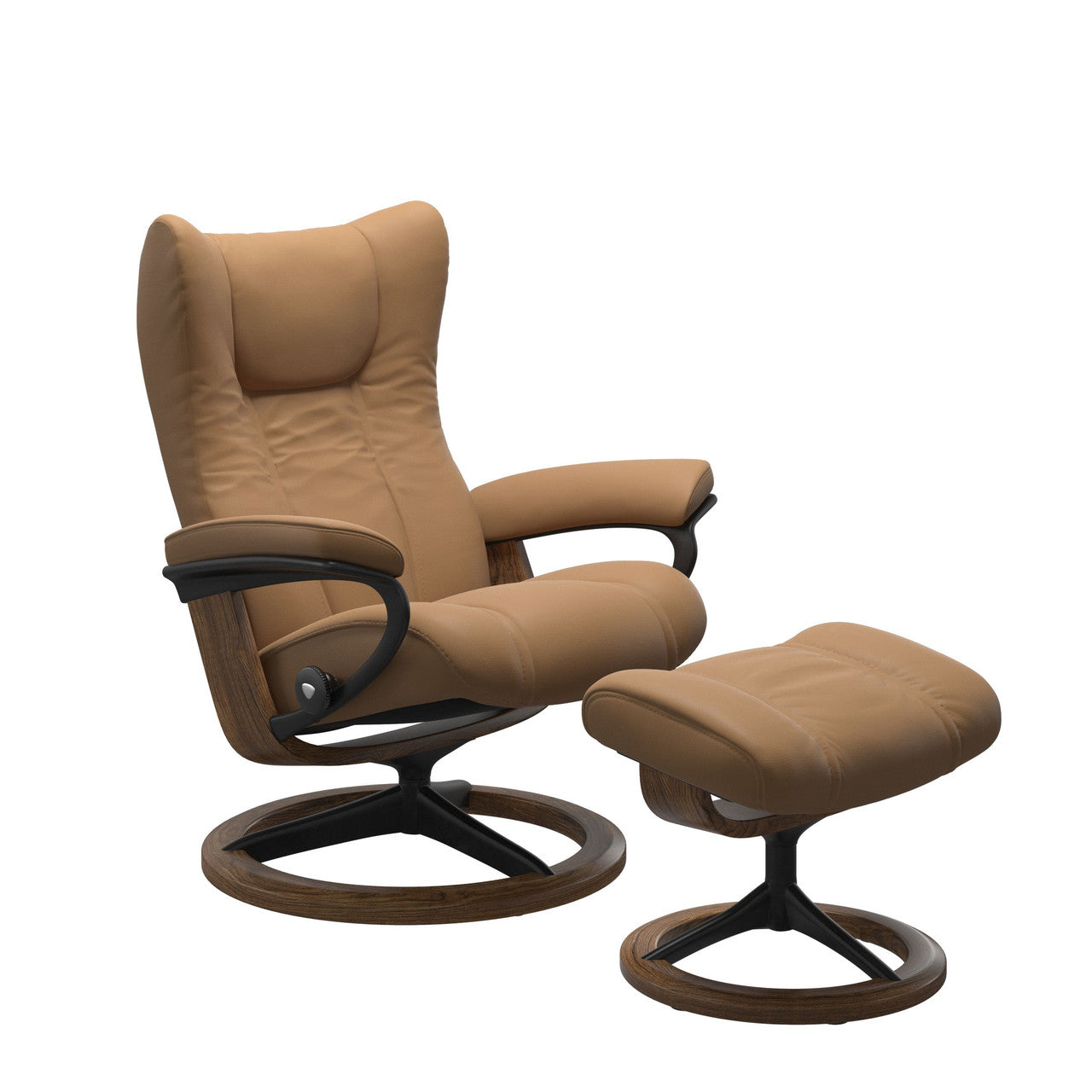 Stressless Wing Signature Base Chair and Ottoman
