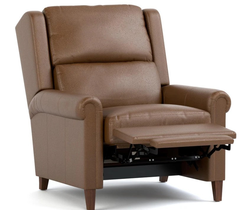Woodlands Small Roll Arm Wall Promo Recliner with Articulating Headrest and Nails