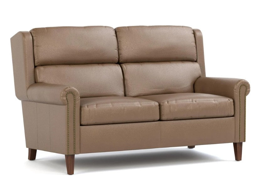 Woodlands Small Roll Arm Loveseat with Nails by Stickley - Promo
