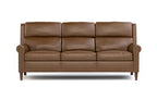Brown leather sofa on a white background