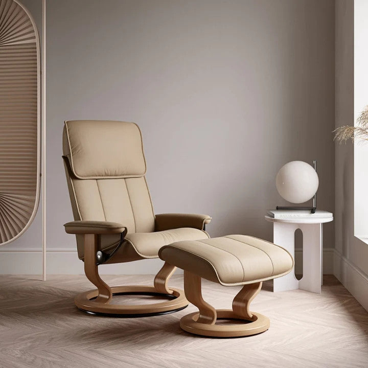 Stressless Admiral Classic Chair and Ottoman