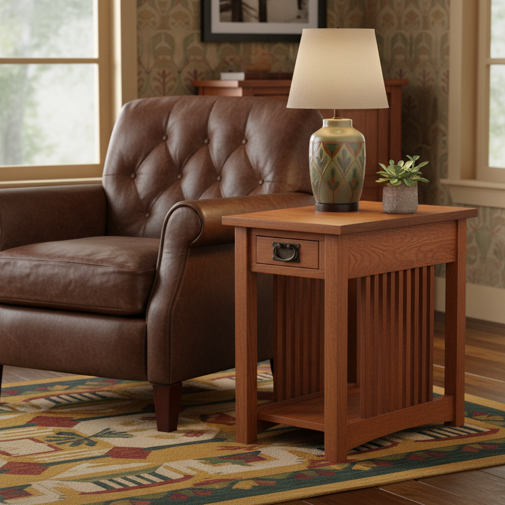 American Mission Space Saver End Table - No Back Spindles
