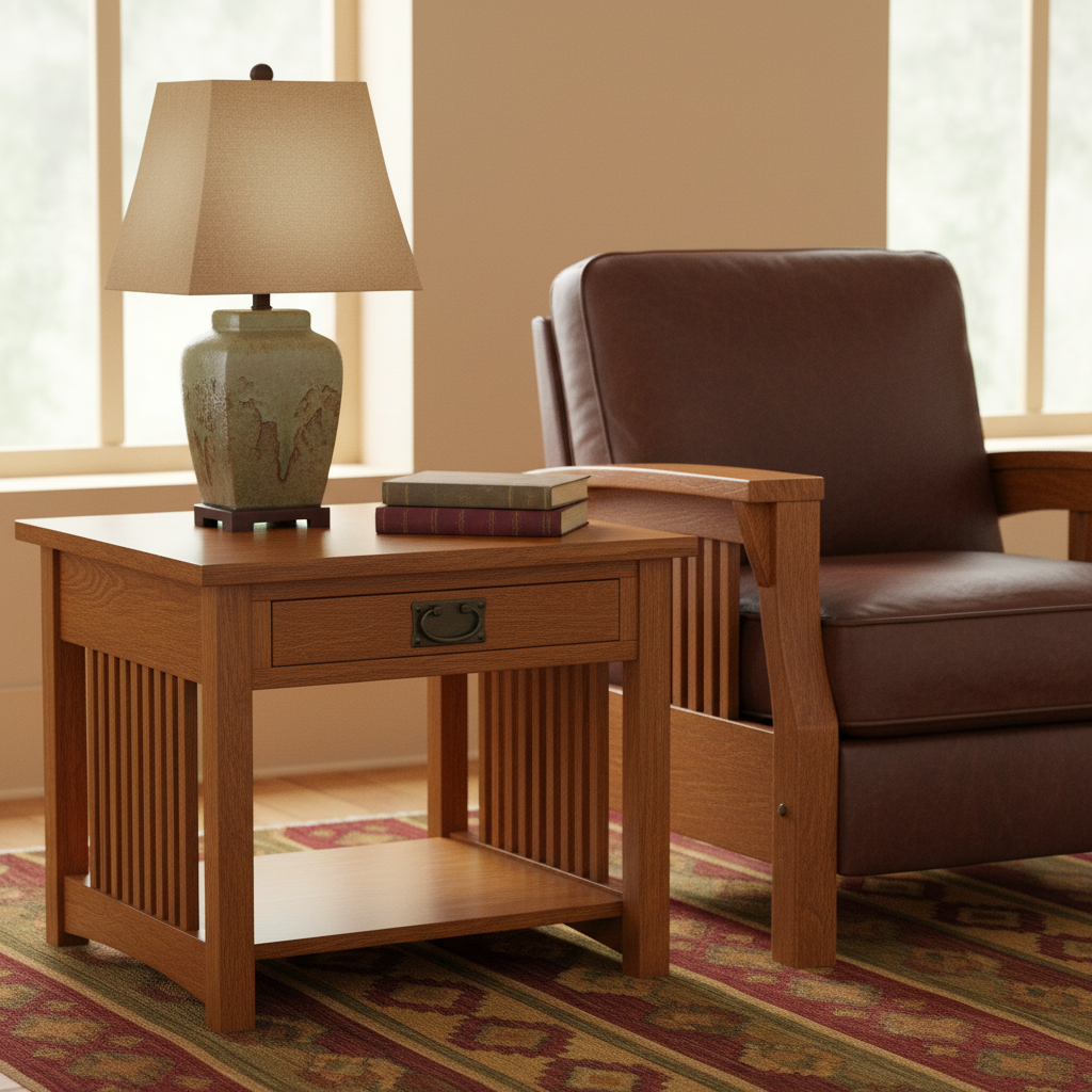 American Mission Spindle End Table Lifestyle