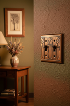 Art Nouveau Copper Switchplate Lifestyle