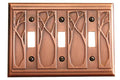 Art Nouveau Triple Toggle Copper Switchplate