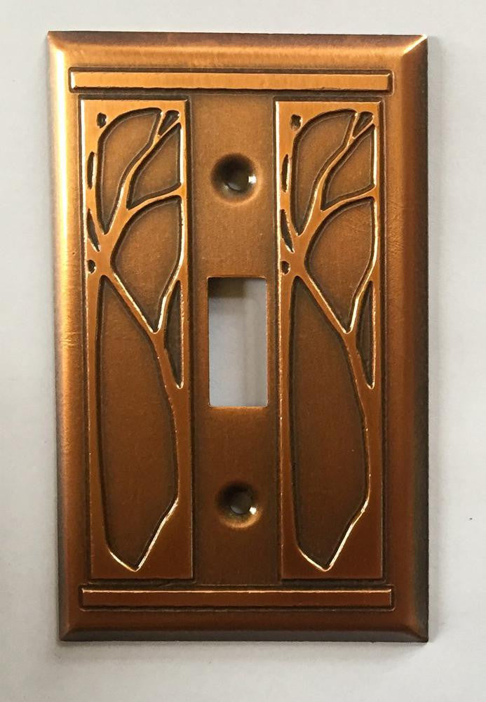 Art Nouveau Single Toggle Copper Switchplate
