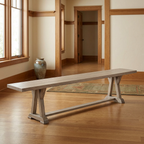 Arvada bench in a warm Craftsman entryway