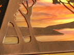 Landscape Table Lamp - Bas Relief Shade and Base By James Mattson