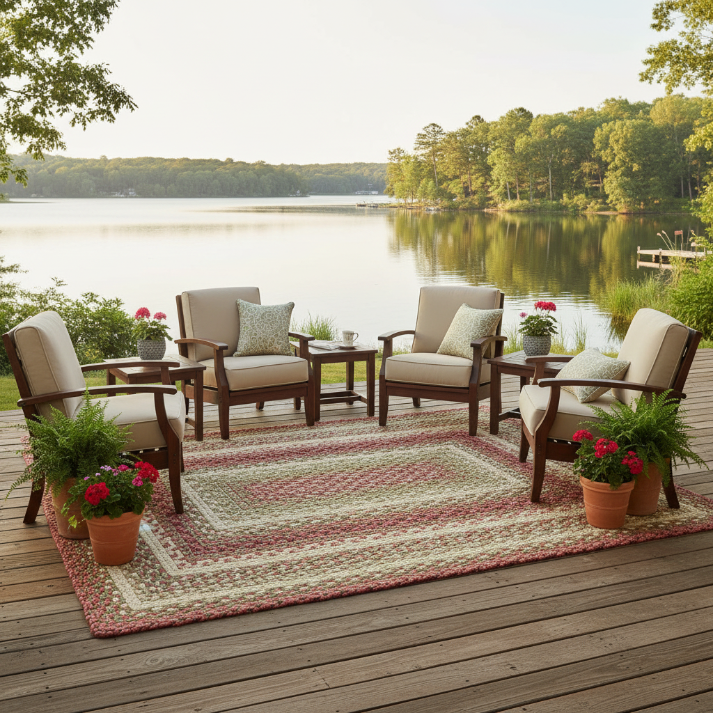 Barcelona Rug Lakeside Deck Lifestyle