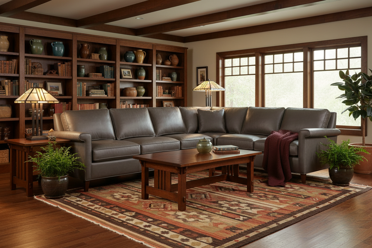Belleville Sectional – Arts & Crafts Living Room Lifestyle