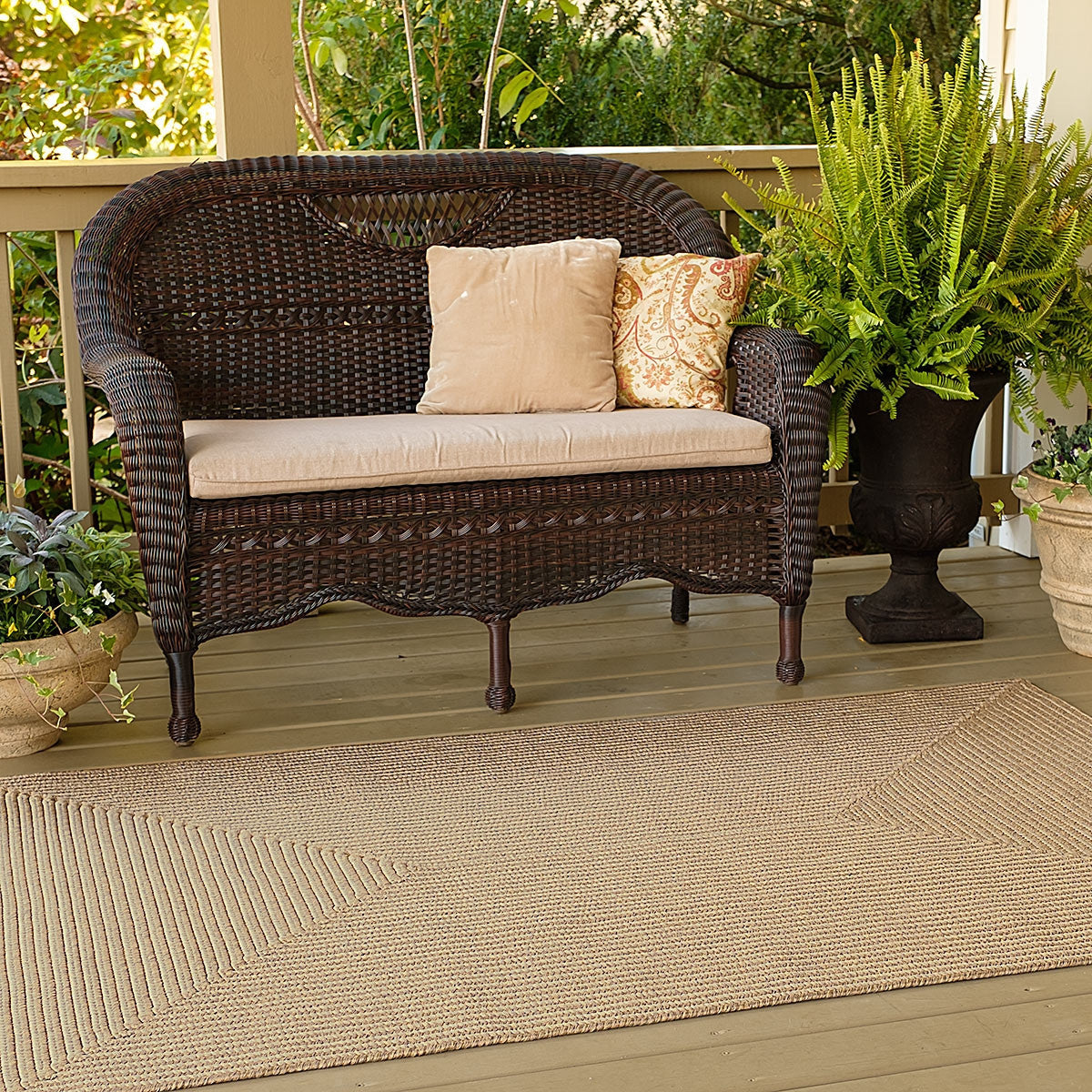Biscuit Brown  Outdoor Braided Rug