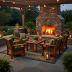 Black Forest Rug – Outdoor Patio with Fireplace