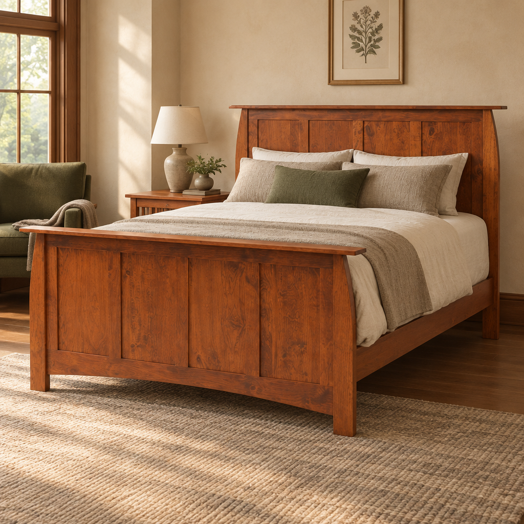 Bordeaux bed in a Craftsman bedroom