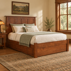 Bordeaux platform bed in a warm Craftsman bedroom
