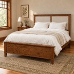 Bristol upholstered bed in a warm Craftsman bedroom