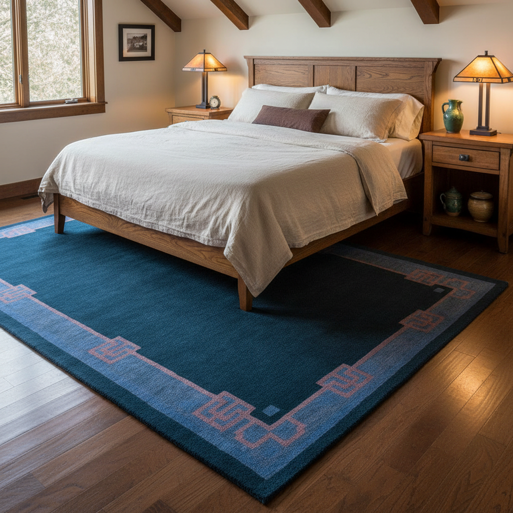 Bungalow Cadet Blue Rug Bedroom Lifestyle