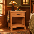 Catalina 1-Drawer Nightstand lifestyle image in an Arts & Crafts bedroom