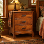 Catalina 3-Drawer Nightstand lifestyle image in an Arts & Crafts bedroom