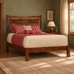 Catalina panel bed in a warm Craftsman bedroom