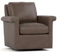 A brown upholstered armchair with a high back, wide armrests, and a cushioned seat, shown on a plain white background.