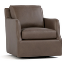A brown upholstered armchair with a high back, wide armrests, and a cushioned seat, shown on a plain white background.