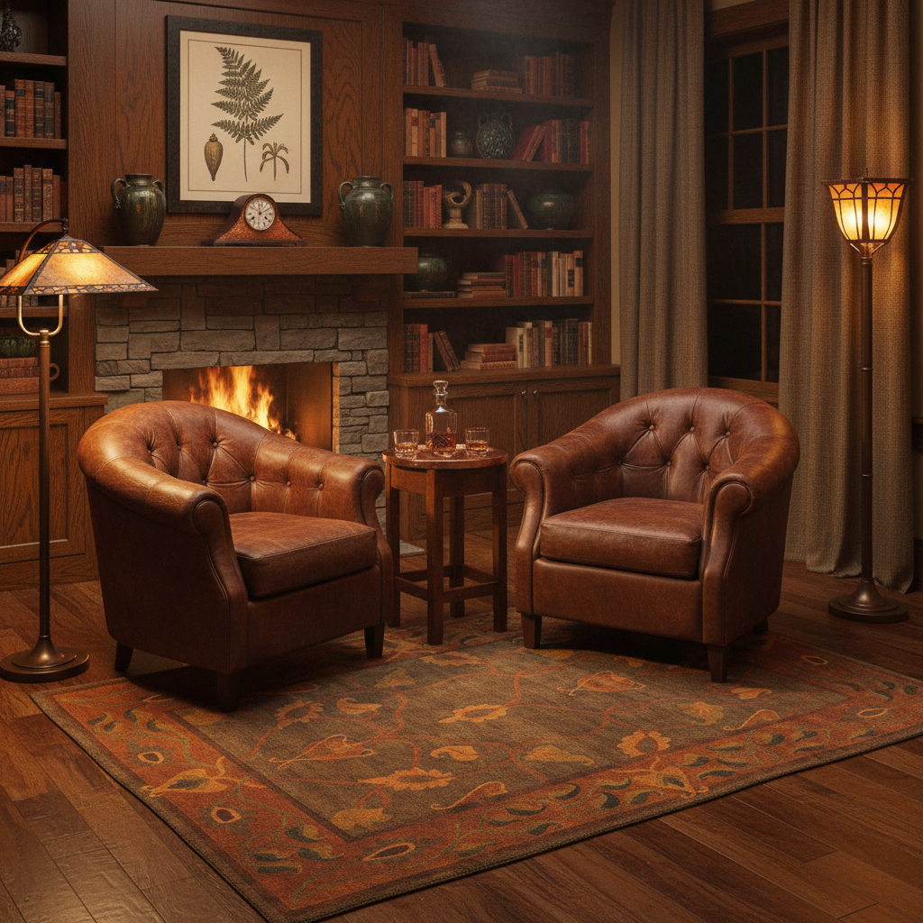 Craftsman Vineyard Brown Cigar Room Lifestyle