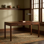 Dwyer 60-inch desk in a warm Craftsman home study