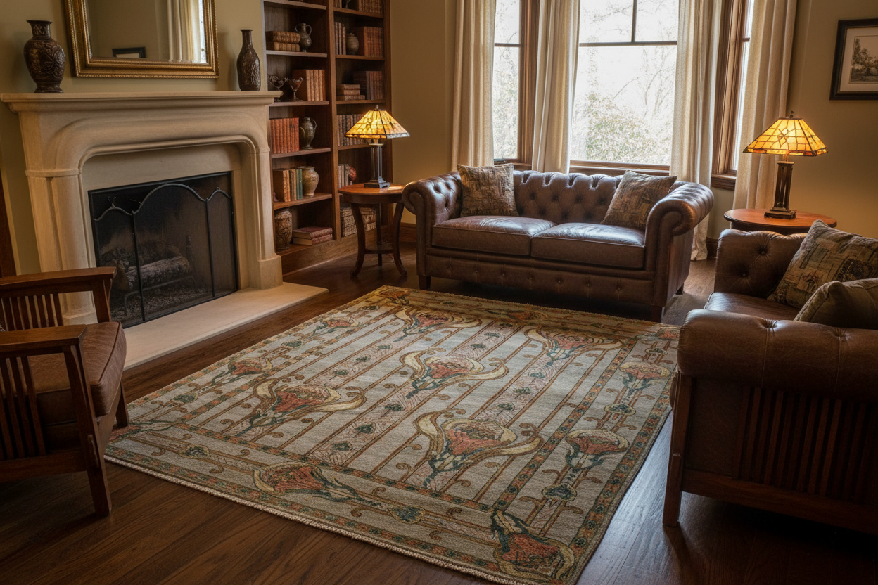 Field Lillies Ivory Rug Lifestyle Scene